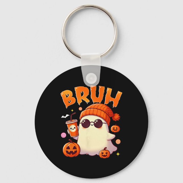 Chaveiro Bruh Ghost Halloween - Truque De Fantasma Ou De Tr (Frente)