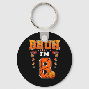 Chaveiro Bruh Im 8 Anos Jogador de Basquete 8º Aniversário