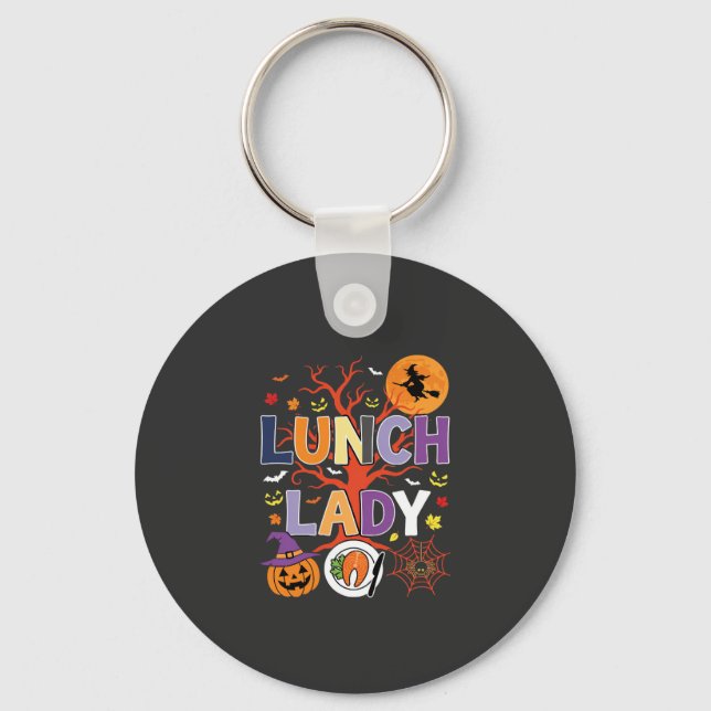Chaveiro Bruxa da Cozinha da Senhora do Almoço no Halloween (Frente)