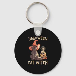 Chaveiro Bruxa de Gato do Halloween