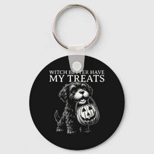 Chaveiro Bruxa do Halloween Melhor Ter Guloseimas Engraçado