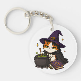 Chaveiro Bruxa Gata Mal-Humorada Halloween