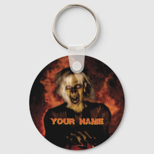 Chaveiro bruxa má com abóbora. Dia das Bruxas