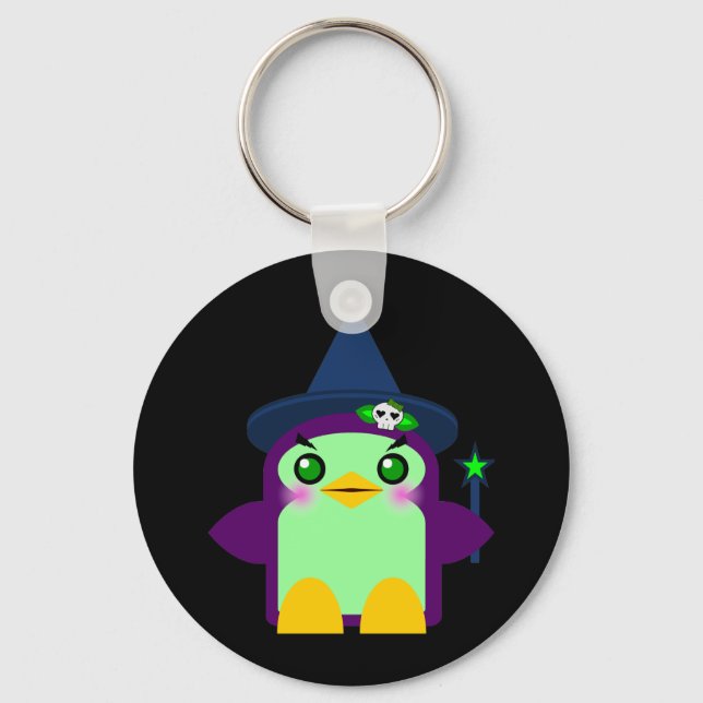 Chaveiro Bruxa Pinguim Kawaii (Frente)