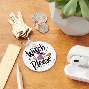 Chaveiro Bruxa, por favor - Design de Halloween divertida e