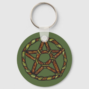 Chaveiro Bruxa Verde Pagan Pentáculo Natureza Wicca