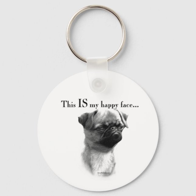 Chaveiro Bruxelas Griffon Happy Face (Frente)