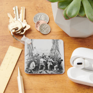 Chaveiro Bucaneiros antigos e um navio pirata naufragado