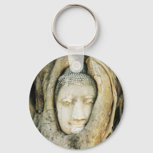 Chaveiro Buda Cabeça na Árvore Fig. Ayutthaya, Tailândia