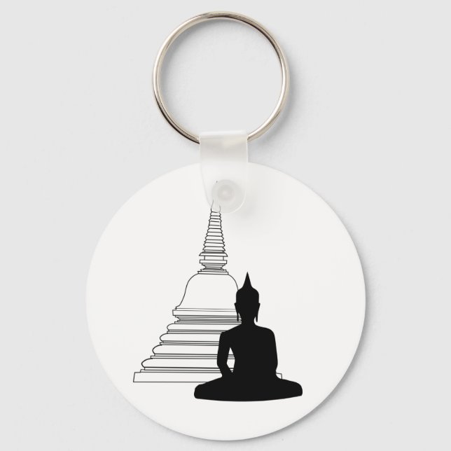 Chaveiro Buda Silhouette com Stupa (Frente)