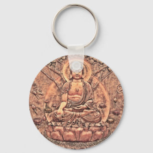 Chaveiro Buddha de cobre surpreendente detalhado