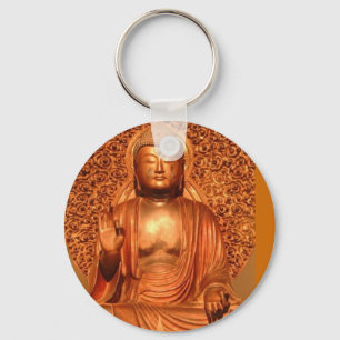 Chaveiro Buddha dourado