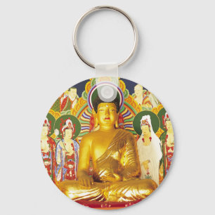 Chaveiro Buddha Dourado