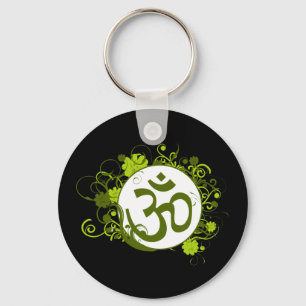 Chaveiro Buddhist Green Floral Om