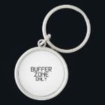 Chaveiro Buffer Zone Only Minimalist Technical Keychain<br><div class="desc">Carry your mindset. A clear,  heavy-duty acrylic keychain featuring high-definition stencil printing on both sides for a modern,  industrial accessory.</div>