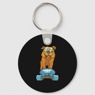 Chaveiro Buldogue Diversão Skateboard Francês Buldogue Pupp