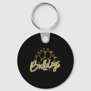 Chaveiro Buldogue Dourado Black Cheetah School Sports Fan T