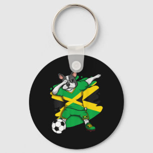 Chaveiro Buldogue francês Jamaica Soccer Fans Jersey