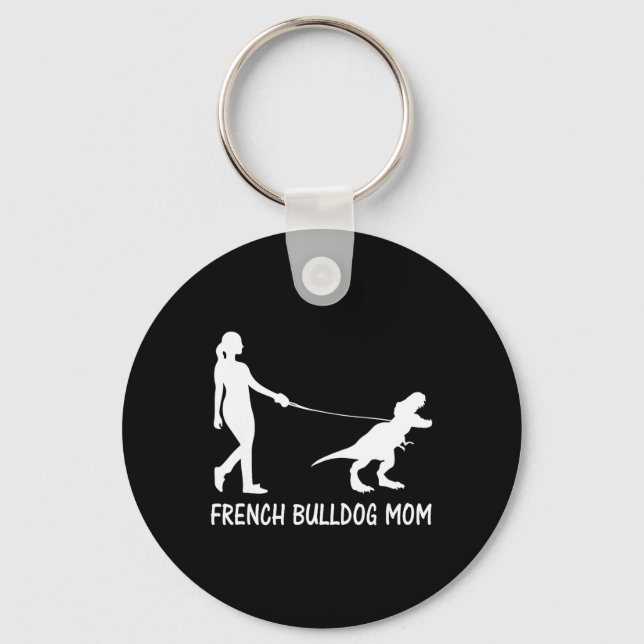 Chaveiro Buldogue Mãe Francesa Mama Cachorro Dinossauro Mul (Frente)
