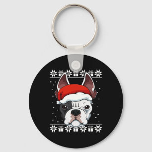 Chaveiro Buldogue Santa Hábito Natal Pajama Cachorro Feio X