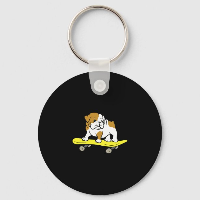 Chaveiro Buldogue Skateboard Dog Skater Buldogue (Frente)
