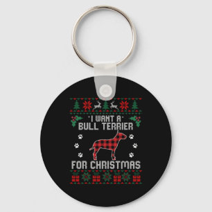 Chaveiro Bull Terrier Dog Lover Xmas dá presentes no cão no