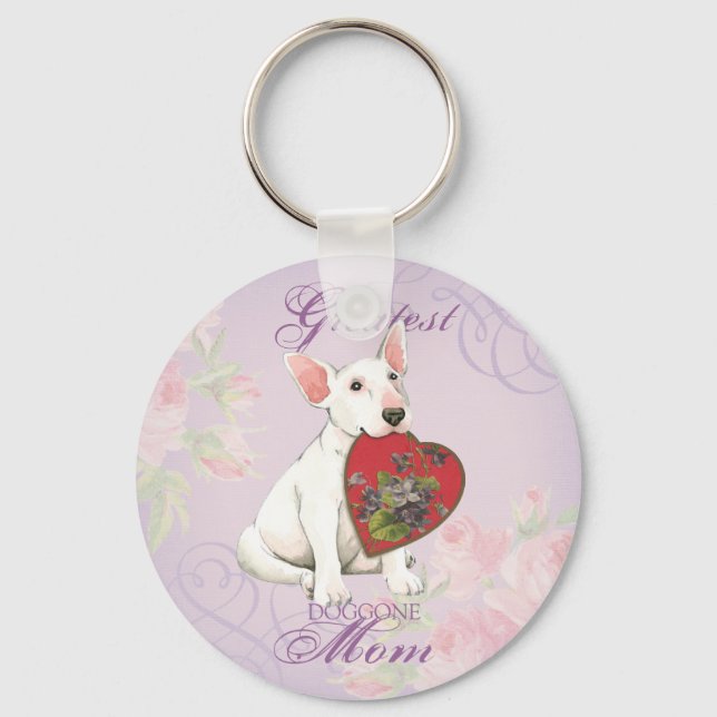 Chaveiro Bull Terrier Heart Mãe (Frente)