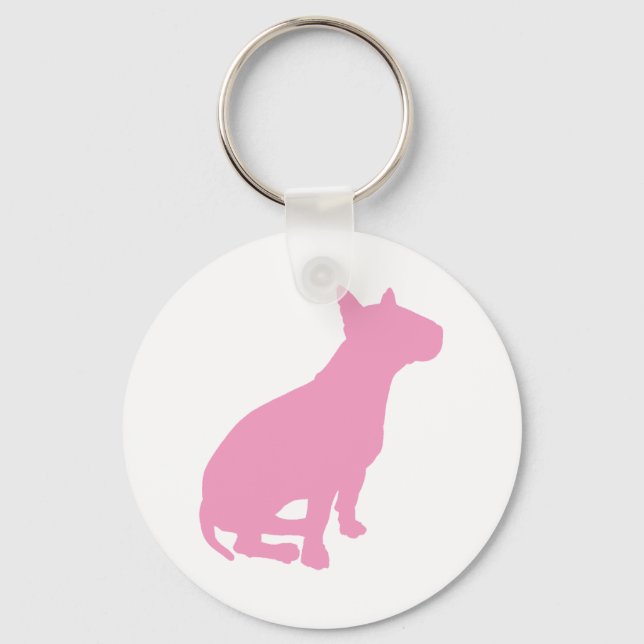 Chaveiro Bull Terrier (rosa) (Frente)
