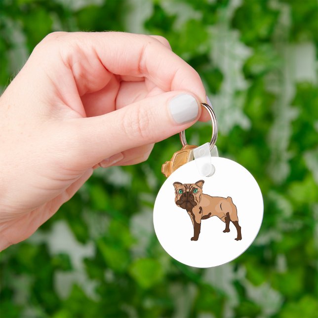 Chaveiro Bulldog de Olhos Verdes Cachorro Marrom Pingente d (Criador carregado)
