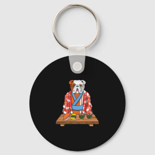 Chaveiro Bulldog Dog Kimono Kawaii Japonês Foodie Sushi