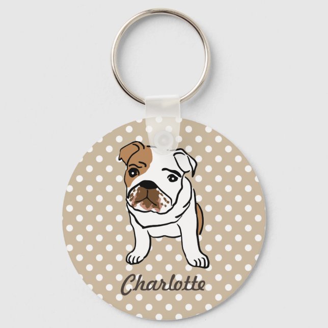 Chaveiro Bulldog em Inglês Personalizado (Frente)
