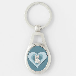 Chaveiro Bulldog Francês Branco