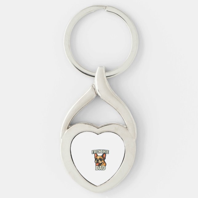 Chaveiro Bulldog Francês com PAI FRANCÊSTexto para amante d (Frente)
