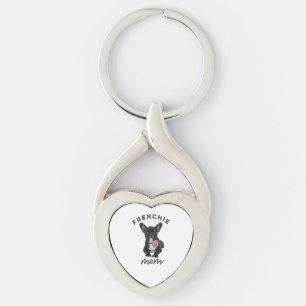 Chaveiro Bulldog Francês Com Presente De Flor Para O Pão