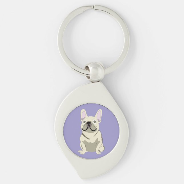 Chaveiro Bulldog Francês Creme (Frente)