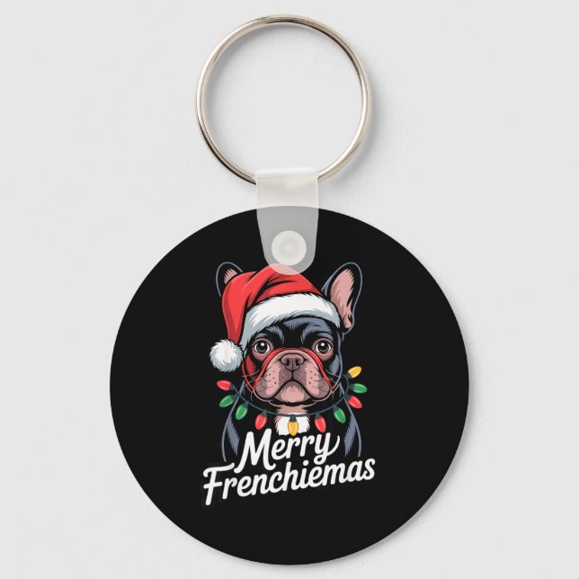 Chaveiro Bulldog Francês Feliz Frenchiemas Chapéu de Papai  (Frente)