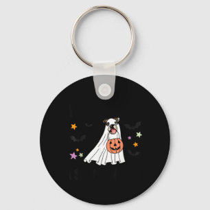 Chaveiro Bulldog Inglês Bege É Amante do Boo Dog no Hallowe