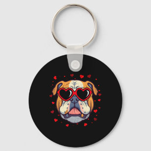 Chaveiro Bulldog Inglês Coração de São Valentão Amantes de