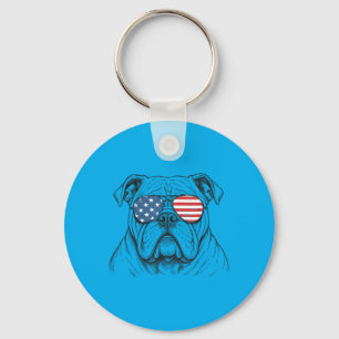 Chaveiro Bulldog Patriota 4 De Julho América Homens Mulhere