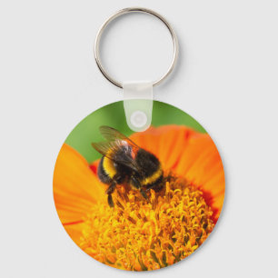 Chaveiro Bumblebee Na Flor Laranja