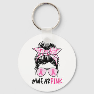 Chaveiro Bun Gles Use Pink Câncer de Mama Cute Conscientiza