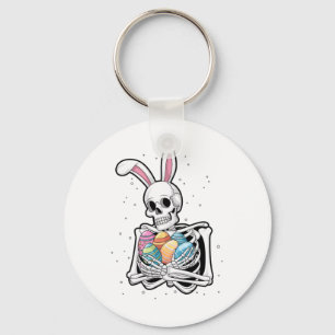Chaveiro Bunny Skeleton Segurando Ovos De Páscoa Engraçado 
