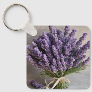 Chaveiro Buquê das flores de Lavanda roxa