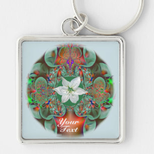 Chaveiro Buquê de Flor Branco