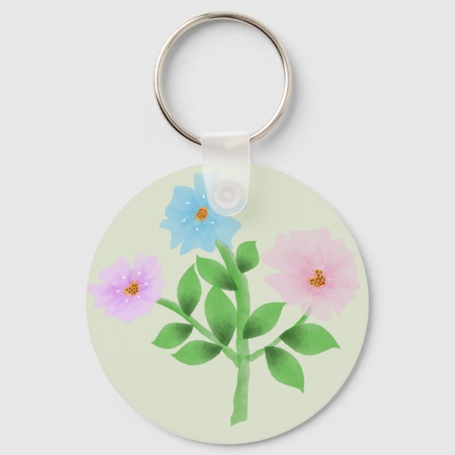 Chaveiro Buquê de Flores Silvestres em Aquarela Etérea - To (Frente)