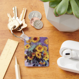 Chaveiro Buquê de Sunflower por Claude Monet, Vintage Art