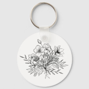Chaveiro Buquê Floral Minimalista