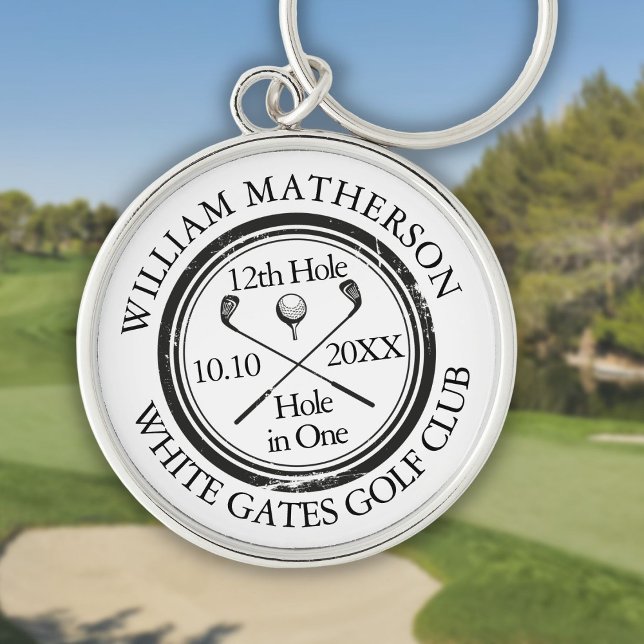 Chaveiro Buraco de Golfe em Um Clássico Personalizado (Golf Hole in One Classic Personalized Keychain)