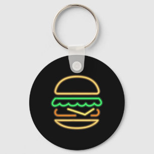 Chaveiro Burger Neon - Estilo de um Clique de Sinal Neon Re