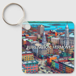 Chaveiro Burlington, Arte de Estilo de Quadrinhos Vermont